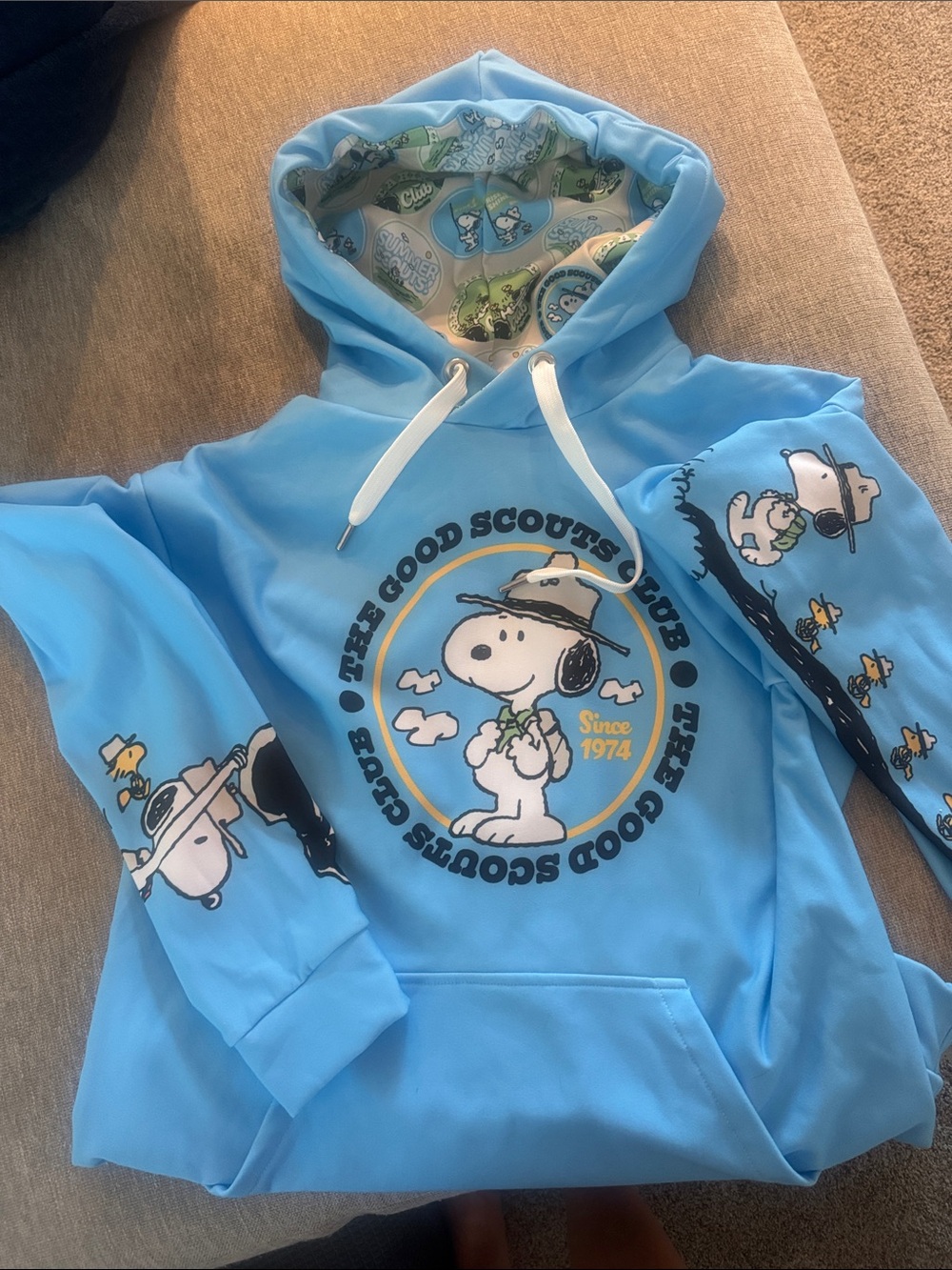 Peanuts Snoopy 'The Good Scouts Club' Light Blue Hoodie